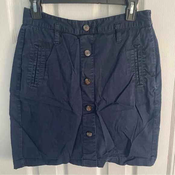 Old Navy Navy Blue Button Down Skirt Size 4 - Picture 2 of 6